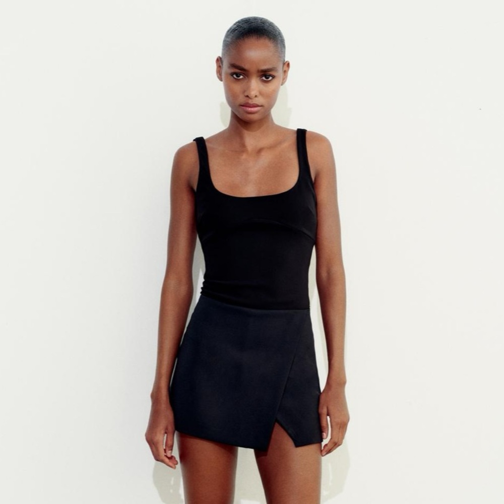 Zara black asymmetric skort Brand new M